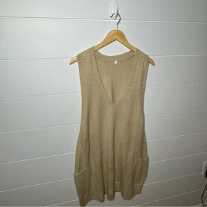 Zeagoo Tan Sleeveless Knit Dress